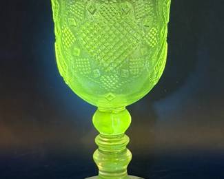 vintage Fostoria For Avon “Hearts and Diamonds" clear glass water goblet