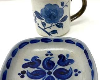 Vintage German Westerwald Schilz Pottery & Otagiri Style Speckled Stoneware Mug