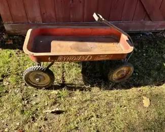 Vintage Greyhound Toy Red Wagon