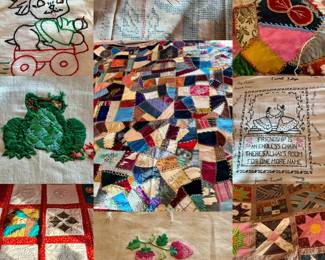 Vintage Linens, Quilt, Embroidery