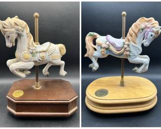 (2) 8” Carousel Horse Music Boxes *Working*