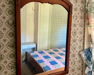 Vintage Wooden Wall Mirror