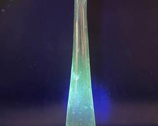 11” Blown Glass Vase with Green Ultraviolet Glow