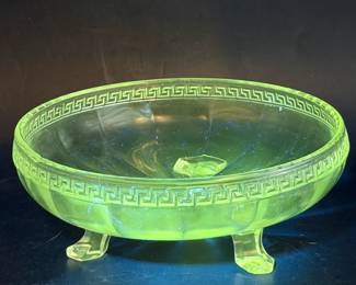 US Glass Company Sheraton 3-Footed Bowl