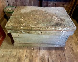 Heavy Duty Rolling Wooden Chest with Contents