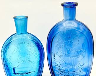 (2) Blue Vintage Bottles