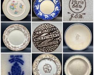 (6) Antique & Vintage Plates — Imperfect