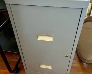 Light Blue Metal 2-Drawer Filing Cabinet