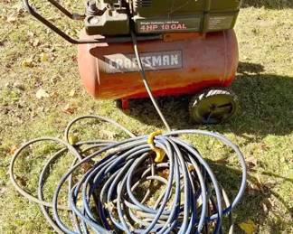 Craftsman Electric Air Compressor Model 919 164180 with Hose (Works!)