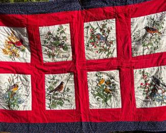Beautiful Handmade Songbird Quilt 60x37
