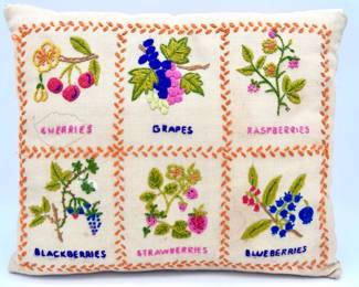 Vintage Embroidered Throw Pillow