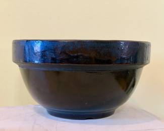 Antique Brown Stoneware Bowl