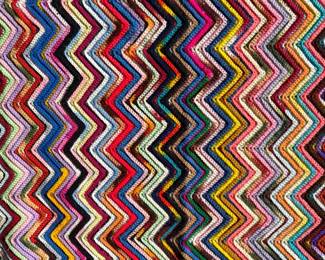 Vibrant Zig Zag Crochet Blanket 83x54