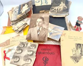 Ephemera Lot With Antique Photos, Cards & More