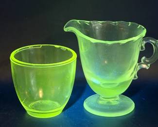Fostoria Century Pressed Glass Creamer & Antique Cup