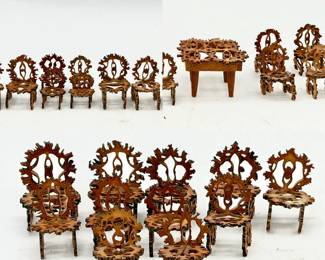 Handmade Miniature Dollhouse Furniture From Walnuts