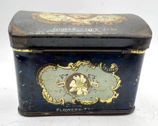 Columbia Tea Co. "White Lily" Tea Tin — Vintage