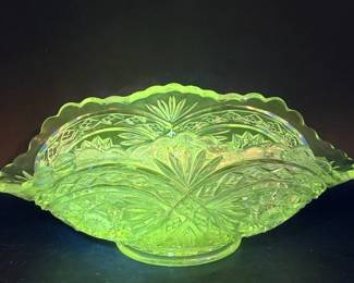 UV Reactive Vintage Glass Bowl
