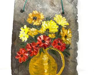 Flowers On Slate Painting
