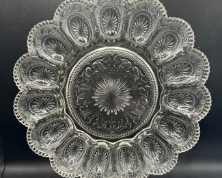 11” Vintage Glass Devilled Egg Tray