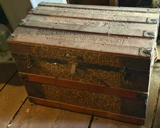 Antique Clinton Steamer Trunk