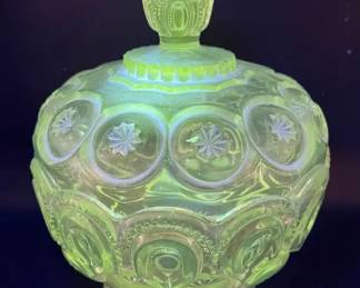 LE Smith Moon and Stars Covered Glass Compote