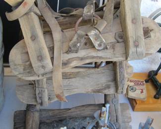 Vintage Wooden Sawbuck Pack Saddles (three)