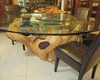 Stunnning, Handcrafted Custom Dining Table. Base is Stripped Ironwood,