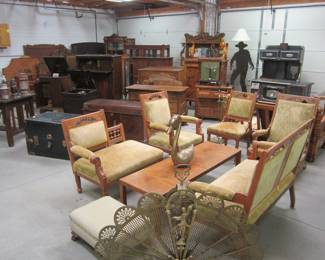 Large Garage Filled with Antique Furniture
