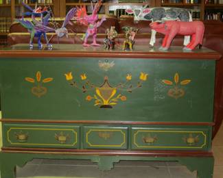 Pennsylvania Dutch Style Hand Painted Chest