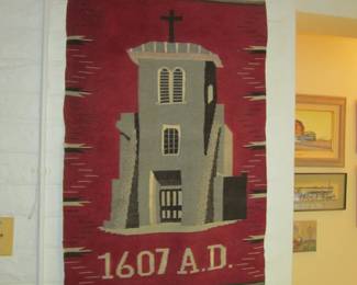 This Rug Depicts the Founding of Jamestown, Va. May 14th 1607