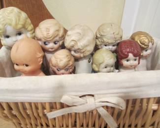 Vintage Bisque Jointed Porcelain Dolls