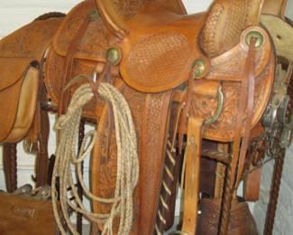 Hand Tooled A. R. Reynolds Full Seat Saddle (ex. cond.)