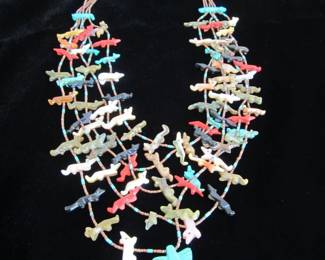 Zuni 5 Strand Fetish Necklace