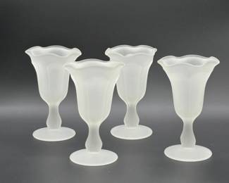 89 VintageFrostedGlassSundaeandParfaitCupsSet
