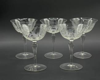 123 LibbeyGarlandPatternEtchedCoupeGlasses