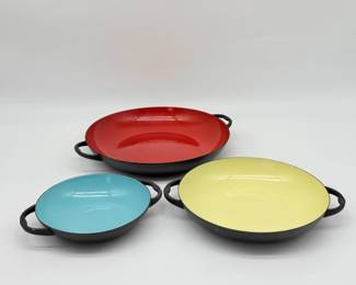 29 EnameledCastIron3PieceSkilletSet