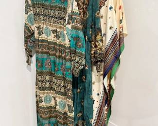 150 BohemianTealPaisleyPrintMaxiDress