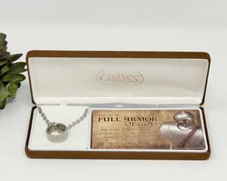 195 CrossArmorofGodEngravedRingPendantNecklace