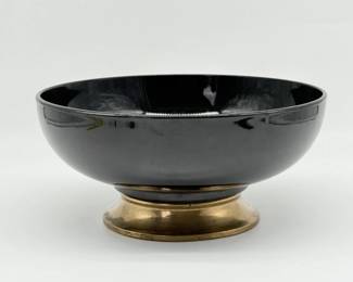 114 BlackGlassBowlwithBrassFoot