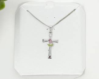59 SterlingSilverRoseCrossPendant