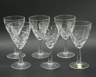 96 ImperluxCrystalGermanStarburstWineGlasses
