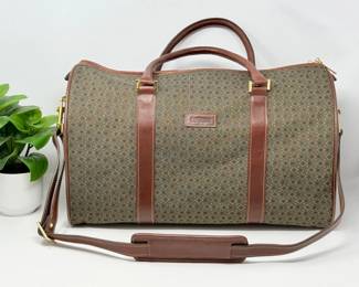 24 VintageHartmannOliveCanvasLeatherDuffelBag