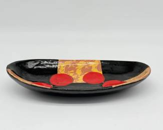 111 JackCharneyBlackRedCeramicOvalDish