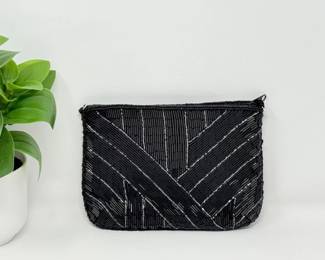 57 GenieBlackBeadedArtDecoClutch