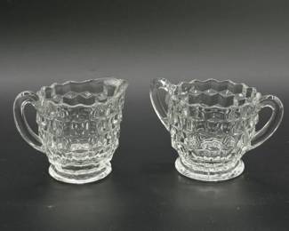 178 PressedGlassCreamerandSugarBowlSet