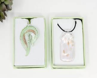 133 HandcraftedGlassPendantDuo