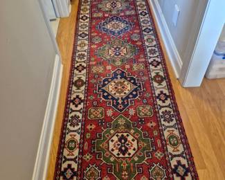 Handmade oriental runner 32" x 10 ft