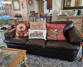 Leather sofa bed
