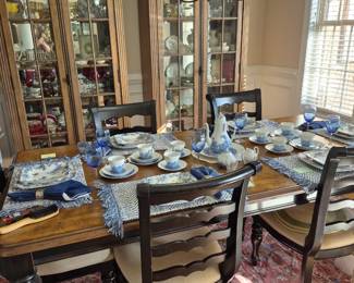 2 Fabulous Display Cabinets, Extension table and 6 Ladderback chairs